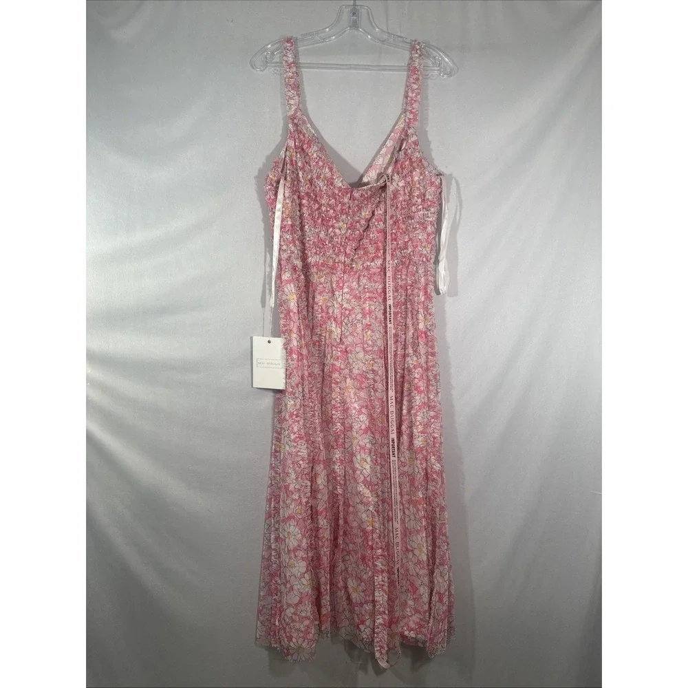 NWT Mac Duggal [ 12 ] 8012 Floral V-Neck Floral A line Midi Dress In Pink #S1938 - Picture 14 of 16